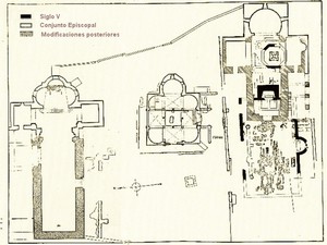 Plano del Conjunto Episcopal de Tarrasa según Torrella Nimbó. Pulsar para ampliar Plano del Conjunto Episcopal de Tarrasa según Torrella Nimbó. Pulsar para ampliar